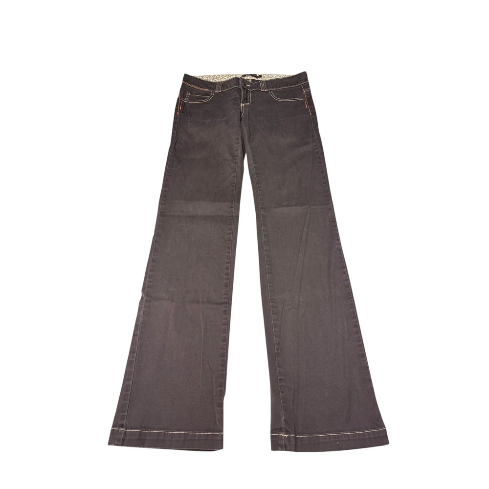 Prana Kara Flare Leg Pants Brown Organic Cotton Womens Size 6 W32 L35